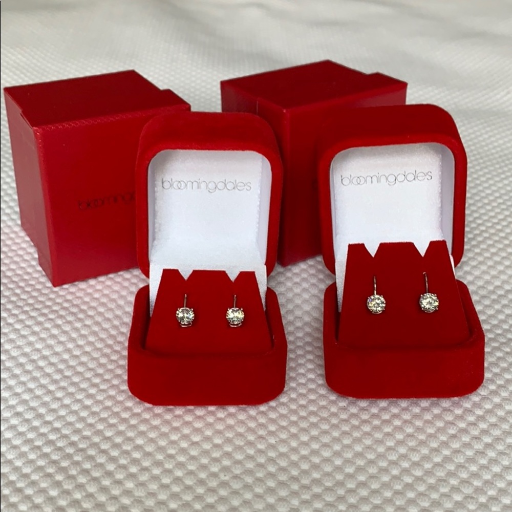 Set of faux diamond earrings from Bloomingdales